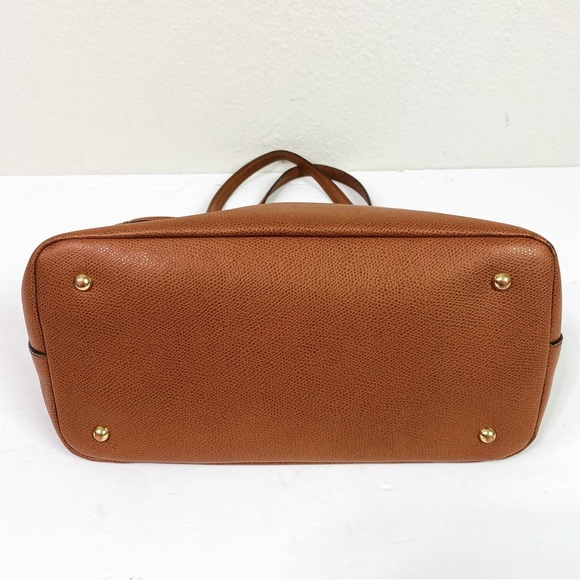 Lauren Ralph Lauren Whitney Pocket Brown Leather Tote 15” x 9” x 5” - Picture 6 of 12